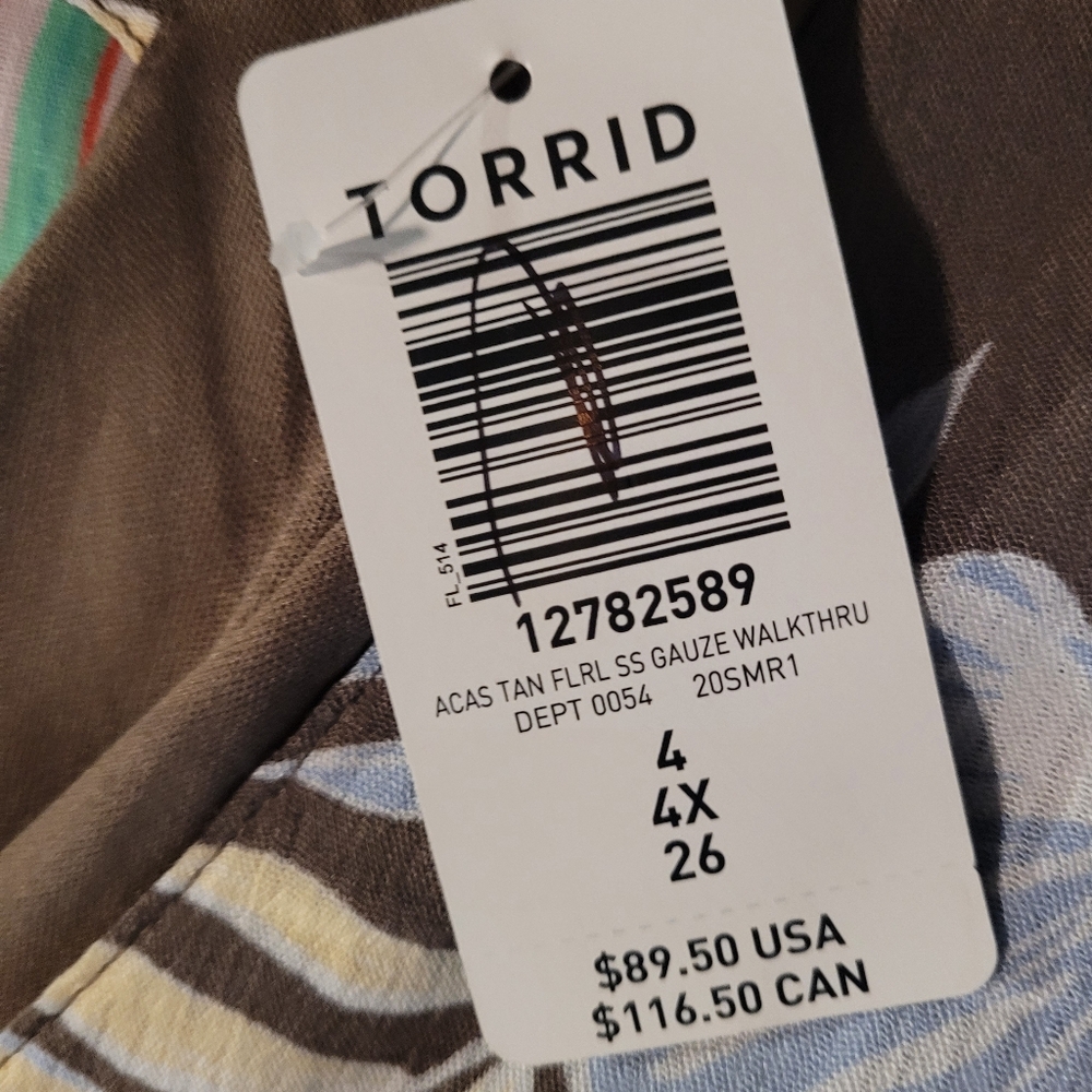 Torrid Brown and Blue Floral Jumpsuit - Picture 2 of 16